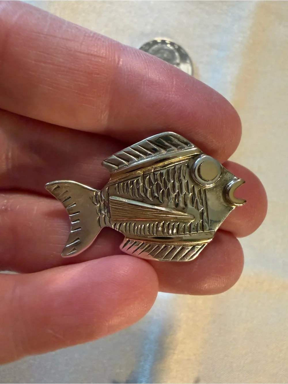 14K Gold & Sterling Silver Brooch